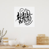 modernistische abstracte geometrische kunst poster (Keuken)