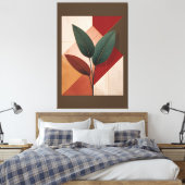 Modernistische botanische geometrische compositie canvas afdruk (Insitu (Slaapkamer))