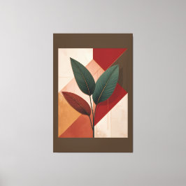 Modernistische botanische geometrische compositie canvas afdruk