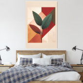 Modernistische botanische geometrische compositie canvas afdruk (Insitu (Slaapkamer))