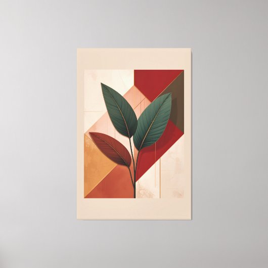 Modernistische botanische geometrische compositie canvas afdruk (Voorkant)