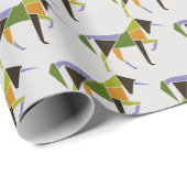Modernistische eenhoorn Abstract tangram dier Cadeaupapier (Rol Hoek)