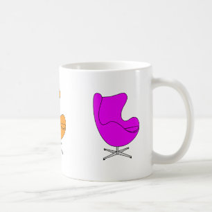 Modernistische Egg Chair Lijn Kunst Koffiemok