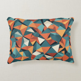 Modernistische Facetten | Prisma Oranje Teal Accent Kussen