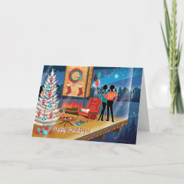 Modernistische Huis Kerstkaarten - Homo vrouwen /  Feestdagen Kaart