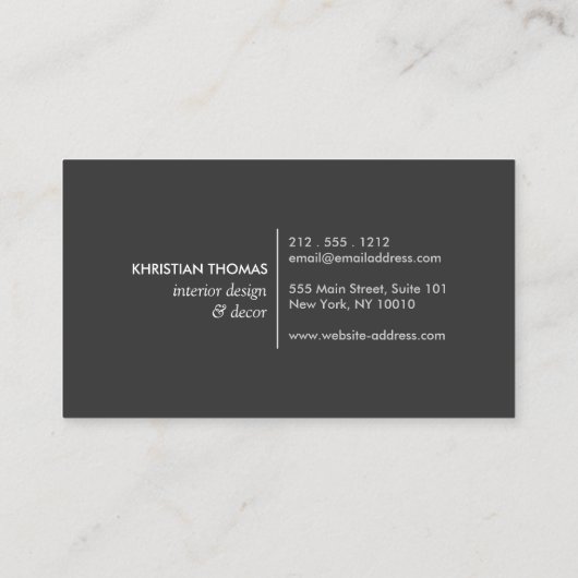  MODERNISTISCHE INTERIEURONTWERPER, DECORATEUR VISITEKAARTJE (Achterkant)