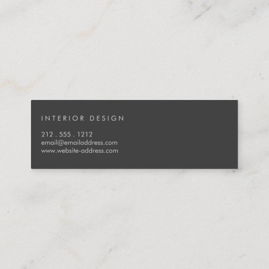  MODERNISTISCHE INTERIEURONTWERPER Slim Mini Visitekaartje (Achterkant)