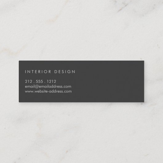  MODERNISTISCHE INTERIEURONTWERPER Slim Mini Visitekaartje (Achterkant)
