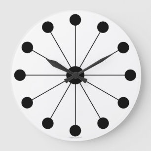 Modernistische jaren 1960 Retro Zwart Wit Klok