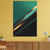 Moderniteit in groen en goud canvas afdruk (Insitu (Woonkamer))