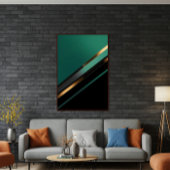 Modernity in Green and Gold Canvas Afdruk