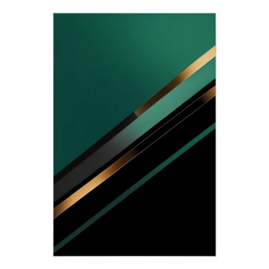 Modernity in Green and Gold Perfect Poster (Voorkant)