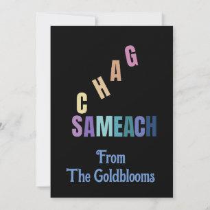ModernKleurrijke Chag Sameach JoodsFeestGroet Feestdagenkaart