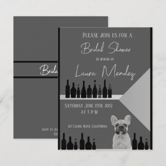moderno perro oscuro Bridal Shower Invite