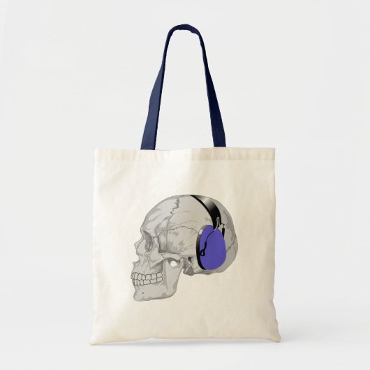 MODERNONTWERP VAN EEN VAARDIGHEID MET BLAUWE HOOFD TOTE BAG (Voorkant)