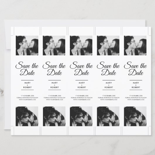 ModernPhoto Booth 2x7" Save the Date Wedding Strip (Achterkant)
