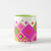ModernRetro Diamonds Roze Tweekleurige Koffiemok (Center)