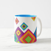 ModernRetro Diamonds Tweekleurige Koffiemok (Voorkant rechts)