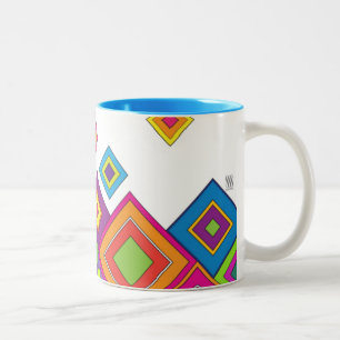 ModernRetro Diamonds Tweekleurige Koffiemok