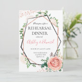 ModernRose Gold geometrische repetitie diner uitno Kaart (Staand voorkant)