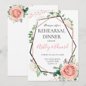 ModernRose Gold geometrische repetitie diner uitno Kaart (Voorkant / Achterkant)