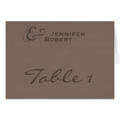 ModernTweed in Charcoal Table Number-kaart (Voorkant Horizontaal)