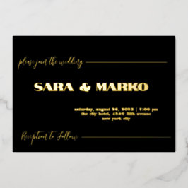 ModernTypografie | Minimale bruiloft Folie Uitnodiging