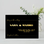 ModernTypografie | Minimale bruiloft Folie Uitnodiging (Staand Voorkant)