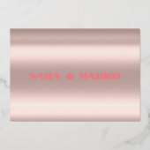 ModernTypografie | Minimale bruiloft Folie Uitnodiging (Achterkant)