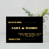 ModernTypografie | Minimale bruiloft Folie Uitnodiging (Staand Voorkant)