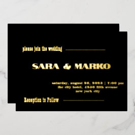 ModernTypografie | Minimale bruiloft Folie Uitnodiging