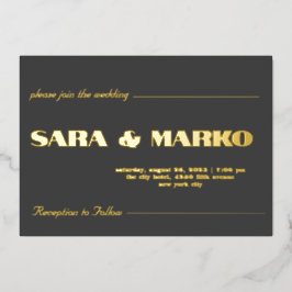 ModernTypografie | Minimale bruiloft Folie Uitnodiging