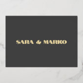 ModernTypografie | Minimale bruiloft Folie Uitnodiging (Achterkant)