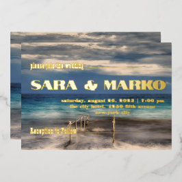 ModernTypografie | Minimale bruiloft Folie Uitnodiging