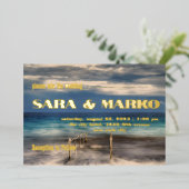 ModernTypografie | Minimale bruiloft Folie Uitnodiging (Staand Voorkant)