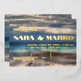 ModernTypografie | Minimale bruiloft Folie Uitnodiging