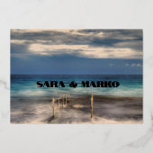 ModernTypografie | Minimale bruiloft Folie Uitnodiging (Achterkant)