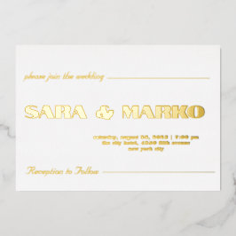 ModernTypografie | Minimale bruiloft Folie Uitnodiging