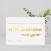 ModernTypografie | Minimale bruiloft Folie Uitnodiging (Staand Voorkant)