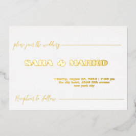 ModernTypografie | Minimale bruiloft Folie Uitnodiging