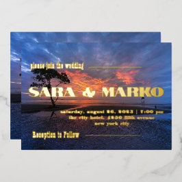 ModernTypografie | Minimale bruiloft Folie Uitnodiging