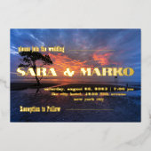 ModernTypografie | Minimale bruiloft Folie Uitnodiging (Voorkant)