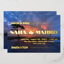 ModernTypografie | Minimale bruiloft Folie Uitnodiging