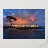 ModernTypografie | Minimale bruiloft Folie Uitnodiging (Achterkant)