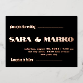 ModernTypografie | Minimale bruiloft Folie Uitnodiging