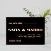 ModernTypografie | Minimale bruiloft Folie Uitnodiging (Staand Voorkant)
