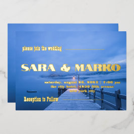 ModernTypografie | Minimale bruiloft Folie Uitnodiging