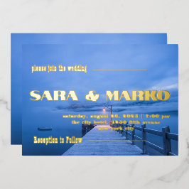 ModernTypografie | Minimale bruiloft Folie Uitnodiging