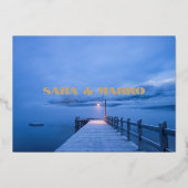 ModernTypografie | Minimale bruiloft Folie Uitnodiging (Achterkant)