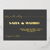 ModernTypografie | Minimale bruiloft Folie Uitnodiging (Voorkant)